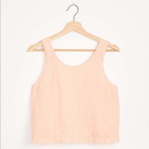 Lou & Grey Button Strap Cropped Linen Tank. Size M